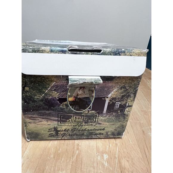 Swedish Sea Glasbruk Renate Stock Kosta Clear Bubbles Starlight Candle Holder - Picture 4 of 4